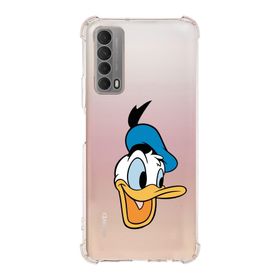Printify Huawei PSmart 2021 Uyumlu Köşe Korumalı Antişok Kapak Donald Duck Tasarımlı Şeffaf Kılıf