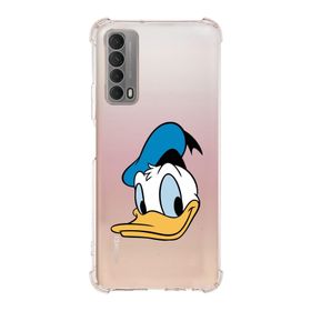 Printify Huawei PSmart 2021 Uyumlu Köşe Korumalı Antişok Kapak Donald Duck Tasarımlı Şeffaf Kılıf