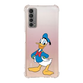 Printify Huawei PSmart 2021 Uyumlu Köşe Korumalı Antişok Kapak Donald Duck Tasarımlı Şeffaf Kılıf