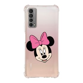 Printify Huawei PSmart 2021 Uyumlu Köşe Korumalı Antişok Kapak Minnie Mouse Tasarımlı Şeffaf Kılıf