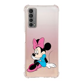 Printify Huawei PSmart 2021 Uyumlu Köşe Korumalı Antişok Kapak Minnie Mouse Tasarımlı Şeffaf Kılıf