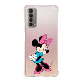 Printify Huawei PSmart 2021 Uyumlu Köşe Korumalı Antişok Kapak Minnie Mouse Tasarımlı Şeffaf Kılıf