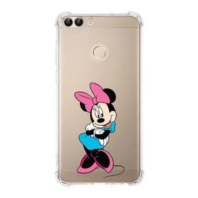 Printify Huawei PSmart Uyumlu Köşe Korumalı Antişok Kapak Minnie Mouse Tasarımlı Şeffaf Kılıf