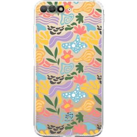 Printify Huawei Y6 2018 Uyumlu Kamera Korumalı Kapak Memphis Desen Tasarımlı Şeffaf Cep Telefonu Kılıfı