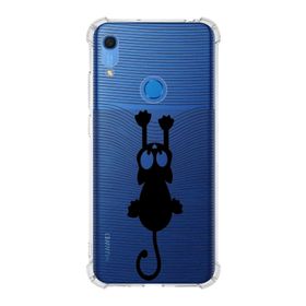 Printify Huawei Y6S Uyumlu Köşe Korumalı Antişok Kapak Çizgi Kedi Tasarımlı Şeffaf Kılıf
