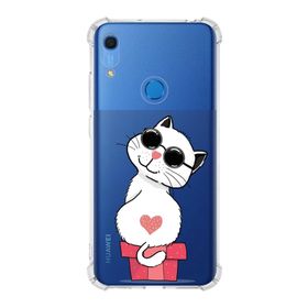 Printify Huawei Y6S Uyumlu Köşe Korumalı Antişok Kapak Coolcat Tasarımlı Şeffaf Kılıf