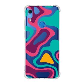 Printify Huawei Y6S Uyumlu Köşe Korumalı Antişok Kapak Renkli Desen Tasarımlı Şeffaf Kılıf