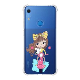 Printify Huawei Y6S Uyumlu Köşe Korumalı Antişok Kapak Vespagirl Şekiller Tasarımlı Şeffaf Kılıf