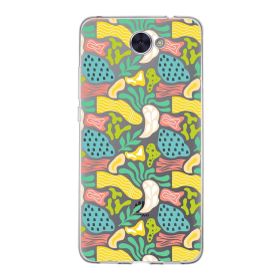 Printify Huawei Y7 2017 İle Uyumlu 1 mm Kapak Memphis Desen Tasarımlı Şeffaf Silikon Cep Telefonu Kılıfı