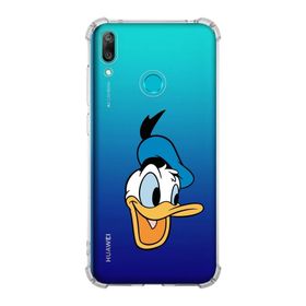 Printify Huawei Y7 2019 Uyumlu Köşe Korumalı Antişok Kapak Donald Duck Tasarımlı Şeffaf Kılıf
