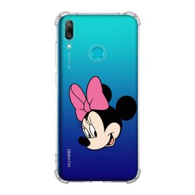 Printify Huawei Y7 2019 Uyumlu Köşe Korumalı Antişok Kapak Minnie Mouse Tasarımlı Şeffaf Kılıf