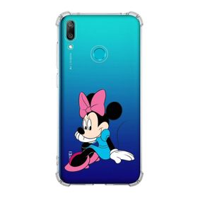 Printify Huawei Y7 2019 Uyumlu Köşe Korumalı Antişok Kapak Minnie Mouse Tasarımlı Şeffaf Kılıf