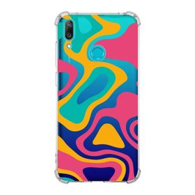 Printify Huawei Y7 2019 Uyumlu Köşe Korumalı Antişok Kapak Renkli Desen Tasarımlı Şeffaf Kılıf