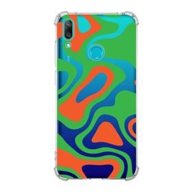 Printify Huawei Y7 2019 Uyumlu Köşe Korumalı Antişok Kapak Renkli Desen Tasarımlı Şeffaf Kılıf
