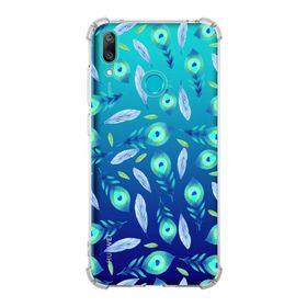 Printify Huawei Y7 2019 Uyumlu Nazar Boncuğu 3 Baskılı Şeffaf Köşe Korumalı Antişok Kılıf