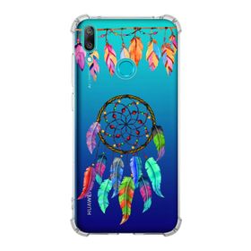 Printify Huawei Y7 2019 Uyumlu Nazar Boncuğu 6 Baskılı Şeffaf Köşe Korumalı Antişok Kılıf