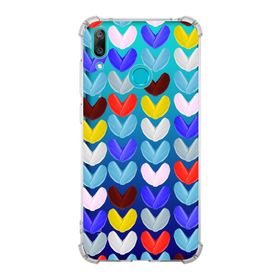 Printify Huawei Y7 2019 Uyumlu Water Color 1 Baskılı Şeffaf Köşe Korumalı Antişok Kılıf
