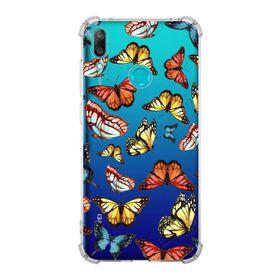 Printify Huawei Y7 2019 Uyumlu Water Color 2 Baskılı Şeffaf Köşe Korumalı Antişok Kılıf