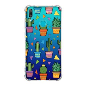 Printify Huawei Y7 2019 Uyumlu Water Color 4 Baskılı Şeffaf Köşe Korumalı Antişok Kılıf