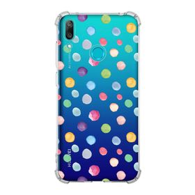 Printify Huawei Y7 2019 Uyumlu Water Color 6 Baskılı Şeffaf Köşe Korumalı Antişok Kılıf