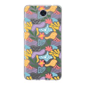 Printify Huawei Y7 İle Uyumlu 1 mm Kapak Memphis Desen Tasarımlı Şeffaf Silikon Cep Telefonu Kılıfı