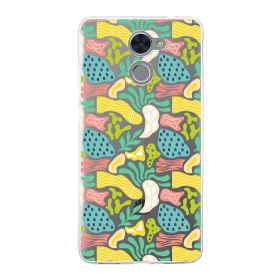 Printify Huawei Y7 Prime İle Uyumlu 1 mm Kapak Memphis Desen Tasarımlı Şeffaf Silikon Cep Telefonu Kılıfı