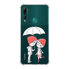 Printify Huawei Y9 Prime 2019 Uyumlu Köşe Korumalı Antişok Kapak Aşk Tasarımlı Şeffaf Kılıf