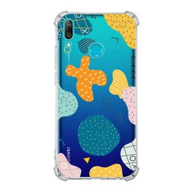 Printify Huawei Y9 Prime 2019 Uyumlu Köşe Korumalı Antişok Kapak Geometrik Şekiller Tasarımlı Şeffaf Kılıf