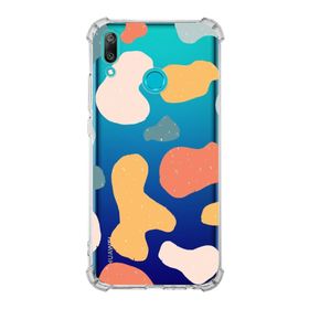Printify Huawei Y9 Prime 2019 Uyumlu Köşe Korumalı Antişok Kapak Grunge Tasarımlı Şeffaf Kılıf