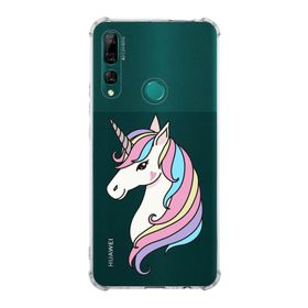 Printify Huawei Y9 Prime 2019 Uyumlu Köşe Korumalı Antişok Kapak Unicorn Tasarımlı Şeffaf Kılıf