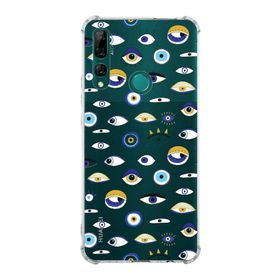 Printify Huawei Y9 Prime 2019 Uyumlu Nazar Boncuğu 2 Baskılı Şeffaf Köşe Korumalı Antişok Kılıf