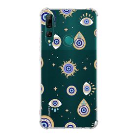 Printify Huawei Y9 Prime 2019 Uyumlu Nazar Boncuğu 5 Baskılı Şeffaf Köşe Korumalı Antişok Kılıf