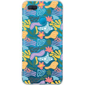 Printify Oppo A12 İle Uyumlu 1 mm Kapak Memphis Desen Tasarımlı Şeffaf Silikon Cep Telefonu Kılıfı