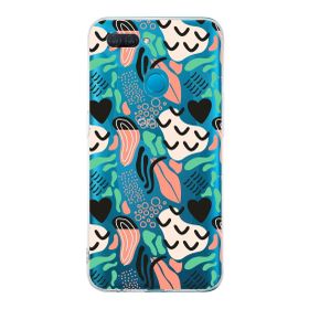 Printify Oppo A12 İle Uyumlu 1 mm Kapak Memphis Desen Tasarımlı Şeffaf Silikon Cep Telefonu Kılıfı