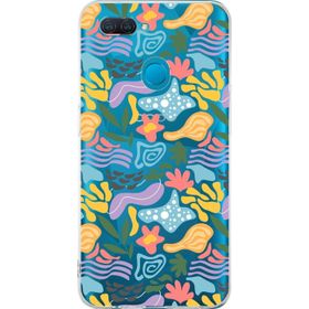 Printify Oppo A12 İle Uyumlu 1 mm Kapak Memphis Desen Tasarımlı Şeffaf Silikon Cep Telefonu Kılıfı