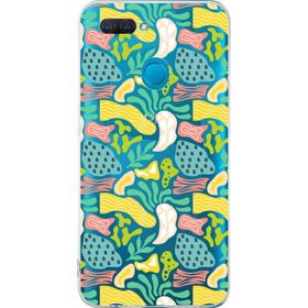 Printify Oppo A12 İle Uyumlu 1 mm Kapak Memphis Desen Tasarımlı Şeffaf Silikon Cep Telefonu Kılıfı