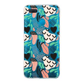 Printify Oppo A12 Uyumlu Kamera Korumalı Kapak Memphis Desen Tasarımlı Şeffaf Cep Telefonu Kılıfı