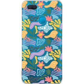 Printify Oppo A12 Uyumlu Kamera Korumalı Kapak Memphis Desen Tasarımlı Şeffaf Cep Telefonu Kılıfı