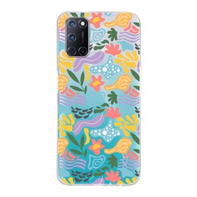 Printify Oppo A52 İle Uyumlu 1mm Kapak Memphis Desen Tasarımlı Şeffaf Silikon Cep Telefonu Kılıfı