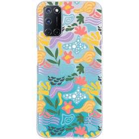 Printify Oppo A72 İle Uyumlu 1mm Kapak Memphis Desen Tasarımlı Şeffaf Silikon Cep Telefonu Kılıfı