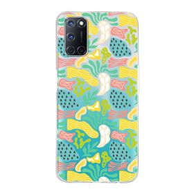 Printify Oppo A72 İle Uyumlu 1mm Kapak Memphis Desen Tasarımlı Şeffaf Silikon Cep Telefonu Kılıfı