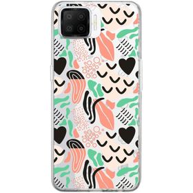Printify Oppo A73 İle Uyumlu 1mm Kapak Memphis Desen Tasarımlı Şeffaf Silikon Cep Telefonu Kılıfı