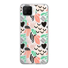 Printify Oppo A73 İle Uyumlu 1mm Kapak Memphis Desen Tasarımlı Şeffaf Silikon Cep Telefonu Kılıfı