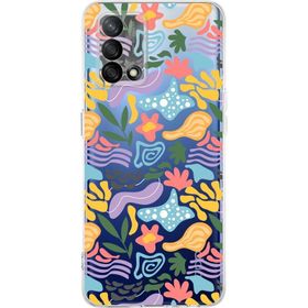 Printify Oppo A73 İle Uyumlu 1mm Kapak Memphis Desen Tasarımlı Şeffaf Silikon Cep Telefonu Kılıfı