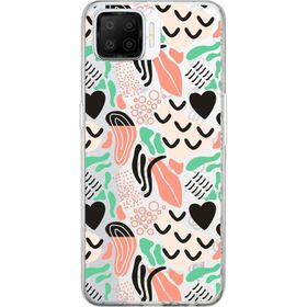Printify Oppo A73 İle Uyumlu 1mm Kapak Memphis Desen Tasarımlı Şeffaf Silikon Cep Telefonu Kılıfı