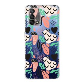 Printify Oppo A74 İle Uyumlu 1mm Kapak Memphis Desen Tasarımlı Şeffaf Silikon Cep Telefonu Kılıfı