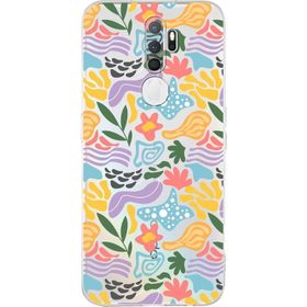 Printify Oppo A9 2020 Uyumlu Kamera Korumalı Kapak Memphis Desen Tasarımlı Şeffaf Cep Telefonu Kılıfı