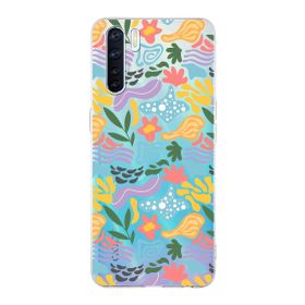 Printify Oppo A91 İle Uyumlu 1mm Kapak Memphis Desen Tasarımlı Şeffaf Silikon Cep Telefonu Kılıfı