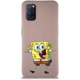 Printify Oppo A92 Soft Premier Kapak Sünger Bob Tasarımlı Silikon Cep Telefonu Kılıfı