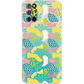 Printify Oppo A92 Uyumlu Kamera Korumalı Kapak Memphis Desen Tasarımlı Şeffaf Cep Telefonu Kılıfı